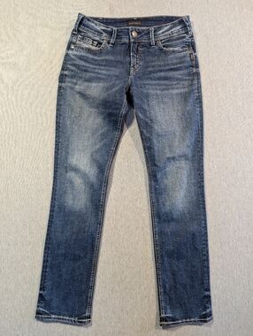 Silver Jeans Elyse Straight (Even) Women's 30 X 32 Blue